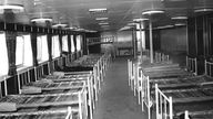 Betten im Hospitalschiff "Helgoland"