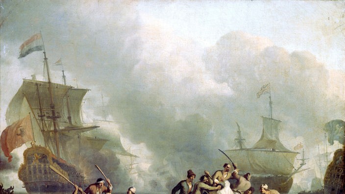 Zeichner einer Seeschlacht vor Gibraltar