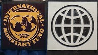 Logos des IWF und der Weltbank