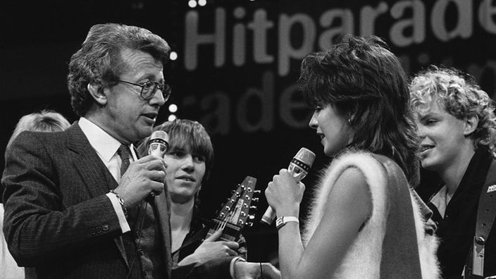 Dieter Thomas Heck in 80ern in der ZDF-Hitparade mit Nena
