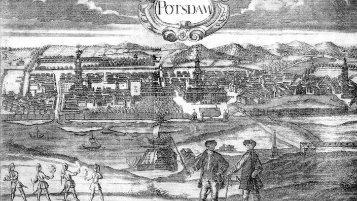 Historische Ansicht Potsdams, 18.Jhdt. (Stich)