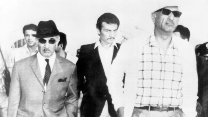 Afghanistans König Mohammed Zahir Schah (vorn) am 17.7.1973 in Neapel 