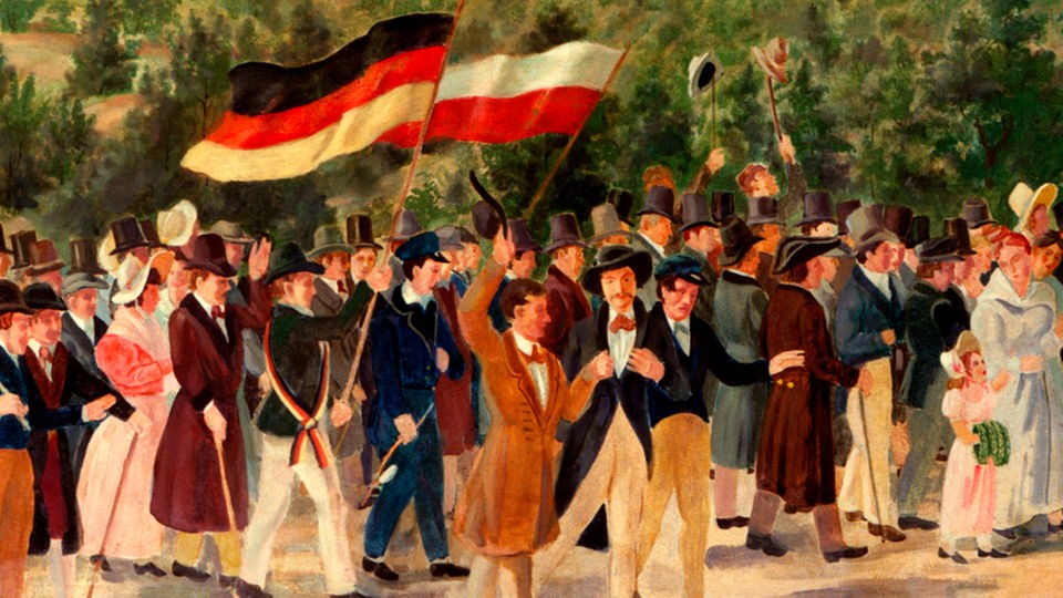Gemälde mit dem Motiv des Hambacher Festes
