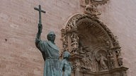 Statue des Franziskanermönchs Juniper Serra, dem Begründer der nordamerikanischen Stadt San Francisco