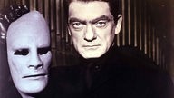 "Fantomas", Hauptdarsteller Jean Marais mit Fantomas-Maske
