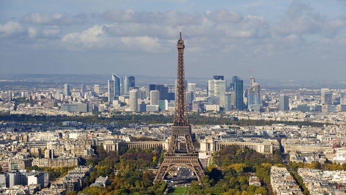 Paris von oben mit Eiffelturm