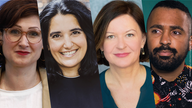 Ferda Ataman, Schiwa Schlei, Iva Krtalic und Malcom Ohanwe (v.l.) sind beim WDR-Panel auf der re:publica dabei. 