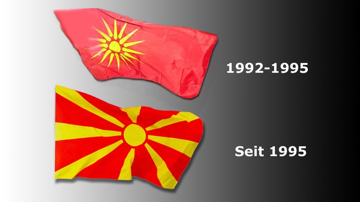 Alte und neue mazedonische Flagge 