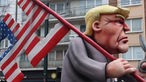 A carnival float depicting Republican presidential candidate and former U.S. President Donald Trump