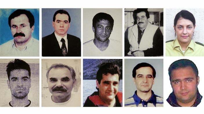 undatierte Porträtfotos der zehn Neonazi-Mordopfer
