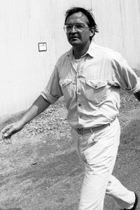 Ex-RAF-Mitglied Klaus Jünschke verläßt am 16.06.1988 die Haftanstalt Diez/Lahn, nachdem er begnadigt wurde