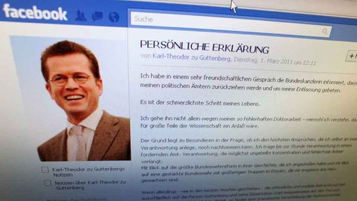 Ex-Minister Karl-Theodor zu Guttenberg bei Facebook