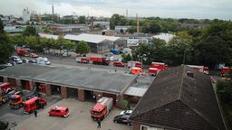 Blick auf Gelände des Düngemittelherstellers von Feuerwehrwache