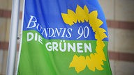 Bündnis 90 die Grünen auf einer Flagge