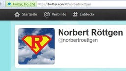 Screenshot von Twitter mit dem angeblichen Account von Norbert Röttgen