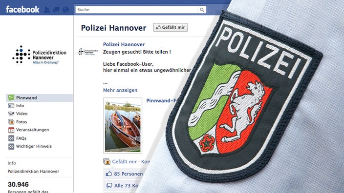 Facebook-Seite der Polizei Hannover