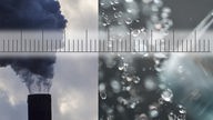 Montage: Smog, Wasser, Messband