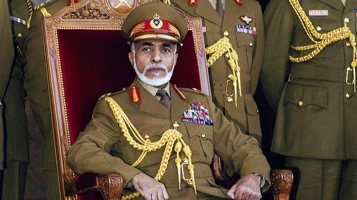 Quabus ibn Said, Sultan von Oman, während einer Militärparade zum 38. Nationalfeiertag am 18.11.2008