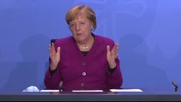 Bundeskanzlerin Angela Merkel während einer Pressekonferenz