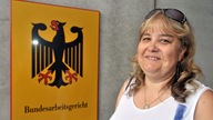 Barbara Emme kurz vor dem "Pfandbon-Urteil" 2010 vor dem Bundesarbeitsgericht Erfurt