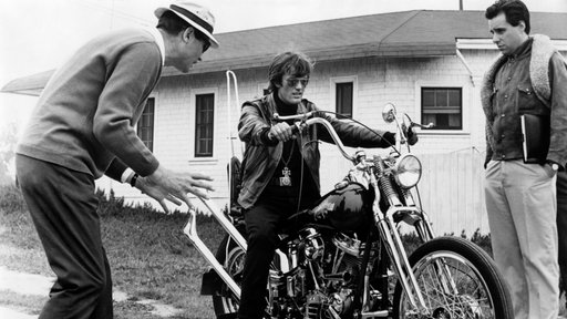 The Wild Angels: v.l.n.r. Roger Corman, Peter Fonda und Peter Bogdanovich