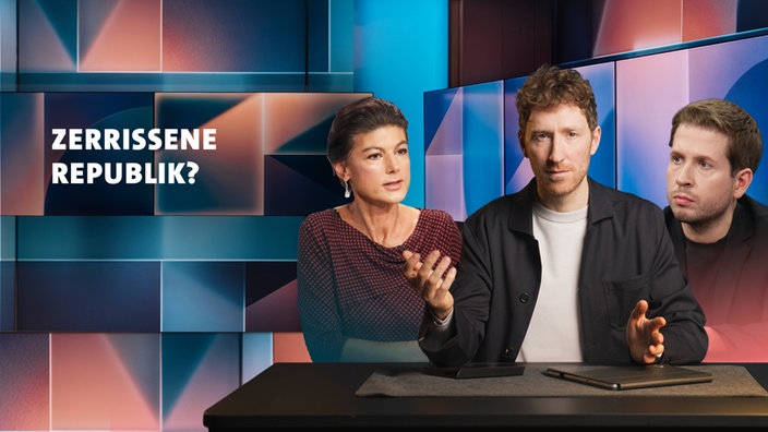 "Zerrissene Republik?" - Sahra Wagenknecht, Louis Klamroth und Kevin Kühert in Studiokulisse