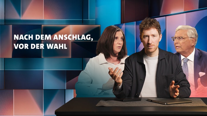 "Nach dem Anschlag, vor der Wahl" - Katrin Göring-Eckardt, Louis Klamroth und Wolfgang Bosbach in Studiokulisse