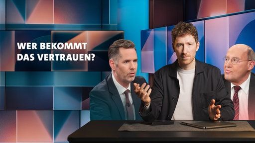 "Wer bekommt das Vertrauen?" – Christian Dürr, Louis Klamroth und Gregor Gyi in Studiokulisse