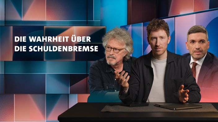 "Die Wahrheit über die Schuldenbremse" - Wolfgang Niedecken, Louis Klamroth und  Konstantin Kuhle in Studiokulisse