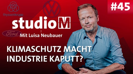 Das Bild zeigt Georg Restle mit dem Text: Klimaschutz macht Industrie kaputt?