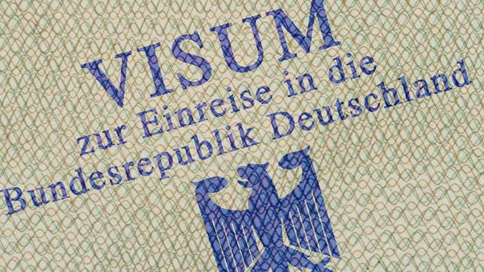 Vermerk Visum zur Einreise in die Bundesrepublik Deutschland in einem Pass