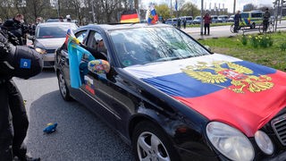 Pro-russischer Autokorso in Hannover am 10.04.2022