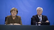 Angela Merkel und Horst Seehofer bei der Pressekonferenz nach dem Koalitionsgipfel am 14.04.2016 im Kanzleramt