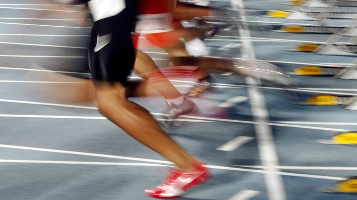 Leichtathleten beim 100 Meterlauf der Männer, in Cali, Columbien 15.Juli 2015