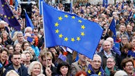 Europa-Fans bei einer "Pulse of Europe"-Demonstration in Frankfurt am Main, 19. März 2017