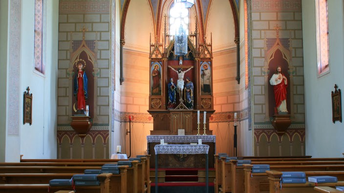 Blick auf den Altar in der St. Agatha Kapelle