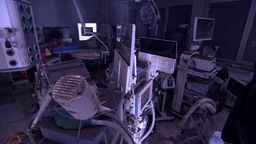 Ein zerstörter Raum im Eschweiler Krankenhaus