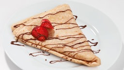 Crêpe mit Nutella und Erdbeeren