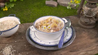 Das Bild zeigt das fertige Gericht Porridge