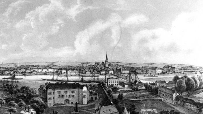 Historische Stadtansicht Mülheim an der Ruhr