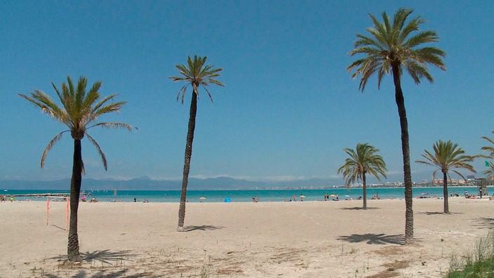 Ein menschenleerer Strand auf Mallorca