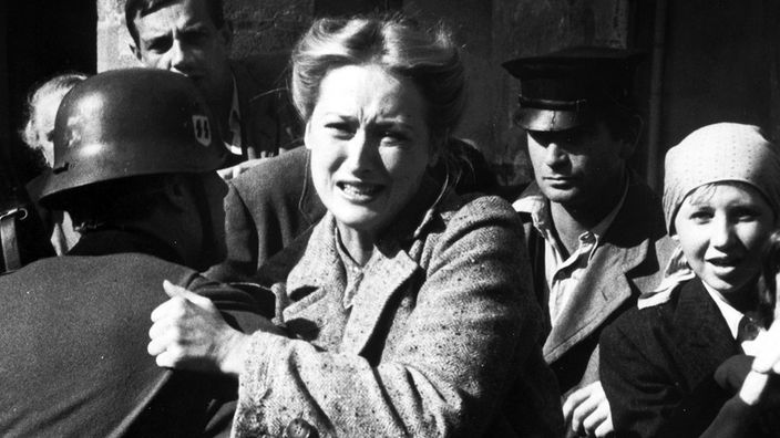 sw-Szenenfoto: Inga Helms-Weiss (Meryl Streep) muss hilflos mitansehen, wie ihr Mann abgeholt und in ein Konzentrationslager gebracht wird.