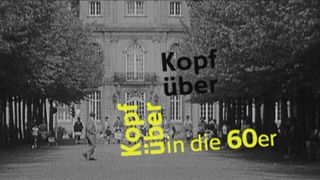 Titelgrafik Kopfüber in die 60er mit gelbem Schriftzug