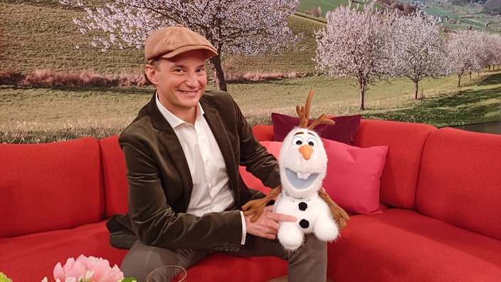 Jan Kersjes und Schneemann "Olaf"