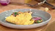 Omelett mit Lauch und Kräutercreme