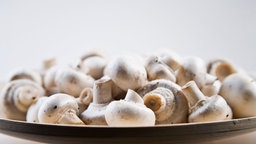 Weiße Champignons auf einem Teller