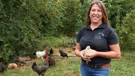 Birgit hält besondere Hühner und Wachteln