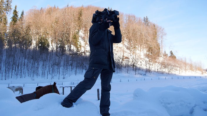 Kameramann im Schnee