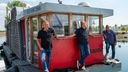 Björn Freitag, Frank Buchholz und Heinz-Dieter Fröse an Bord der "unaone". 