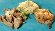 Wildschweinfilet, Pilze und Polenta